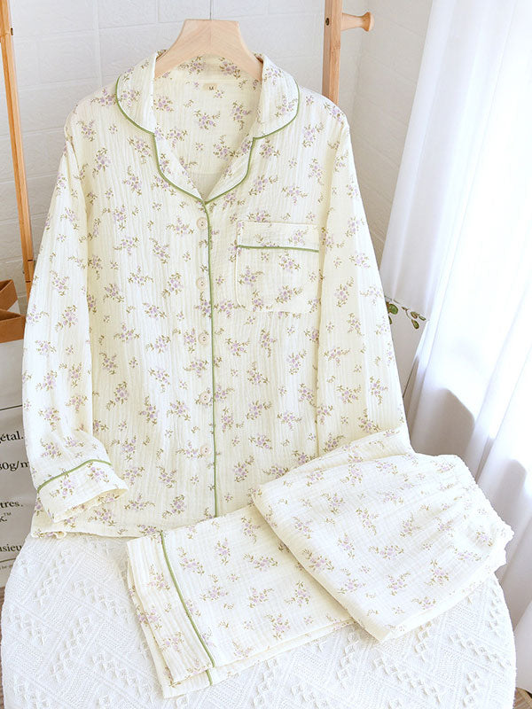 Carla - Cotton Pyjama Set with Floral Print for Women