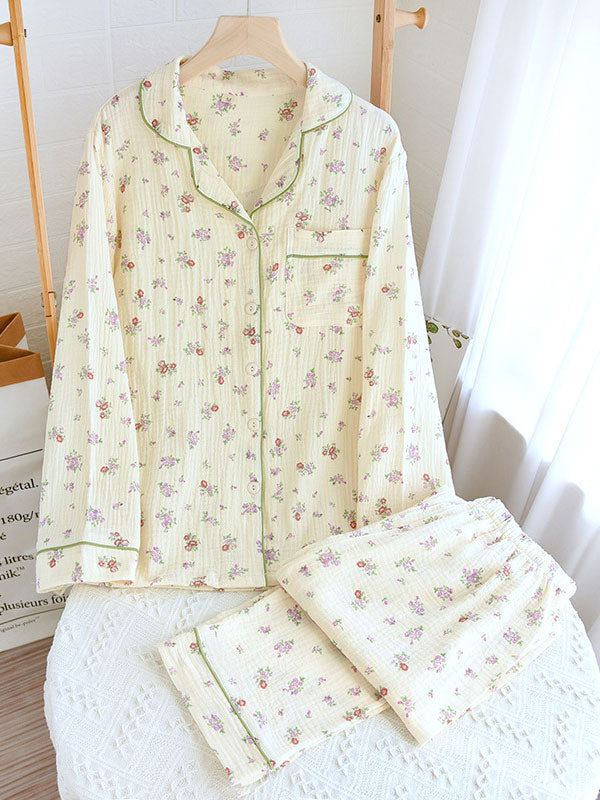 Carla - Cotton Pyjama Set with Floral Print for Women