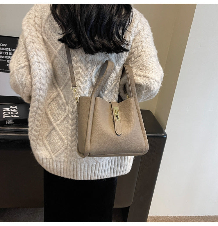 Women's Structured Handbag with Top Handles and Gold-Tone Hardware - Sofia Maris