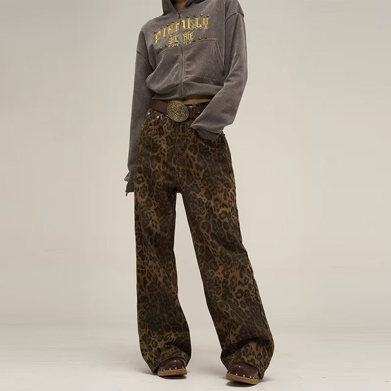 Women's Leopard Print Jeans - Sofia Maris