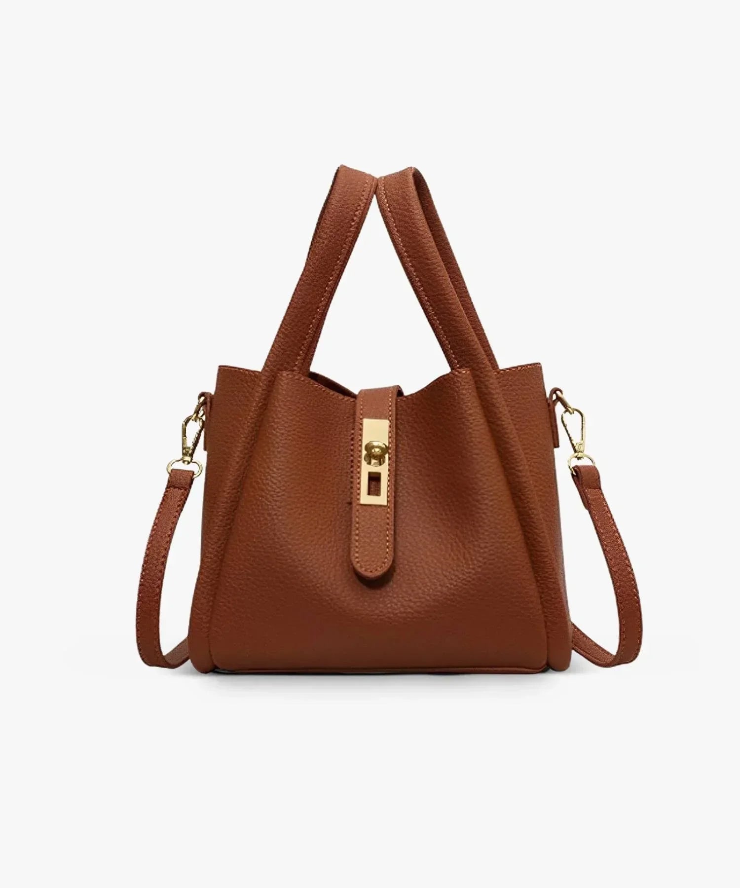 Women's Structured Handbag with Top Handles and Gold-Tone Hardware - Sofia Maris