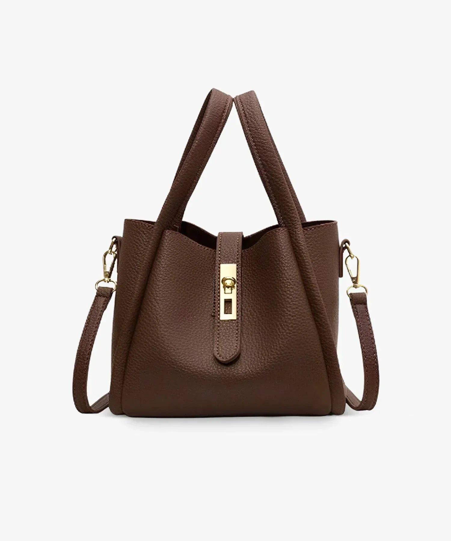 Women's Structured Handbag with Top Handles and Gold-Tone Hardware - Sofia Maris