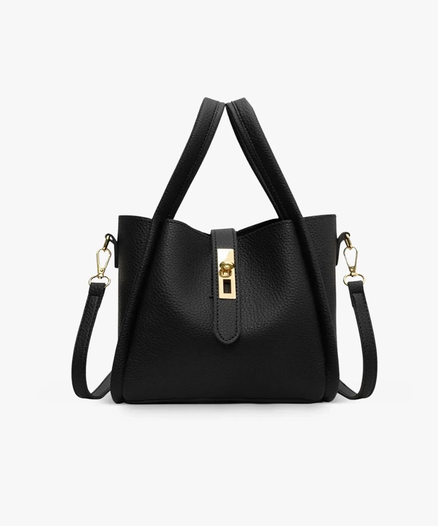 Women's Structured Handbag with Top Handles and Gold-Tone Hardware - Sofia Maris