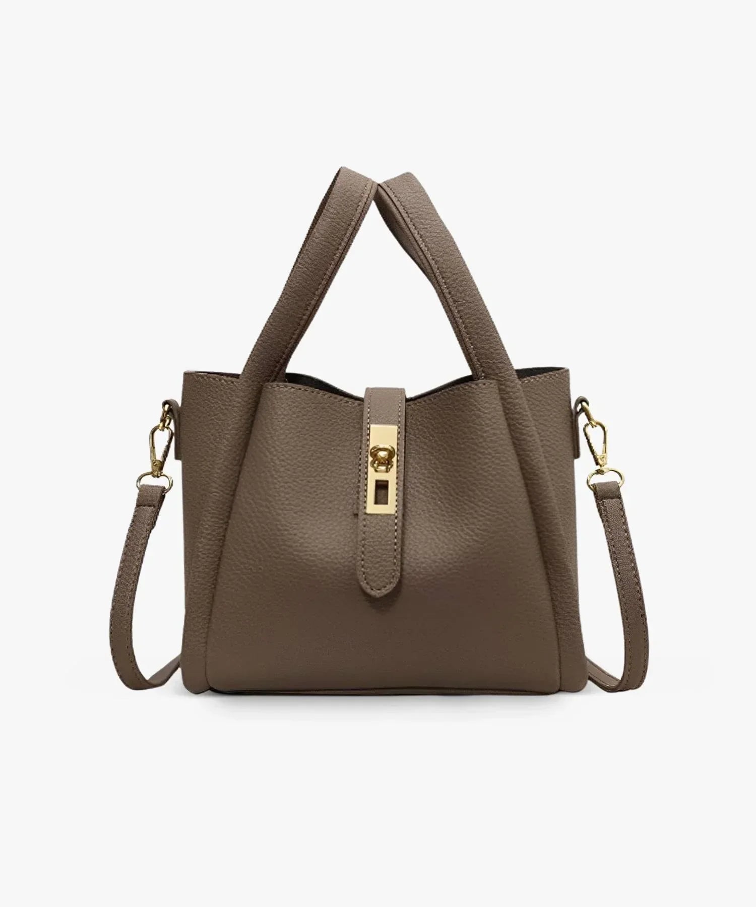 Women's Structured Handbag with Top Handles and Gold-Tone Hardware - Sofia Maris