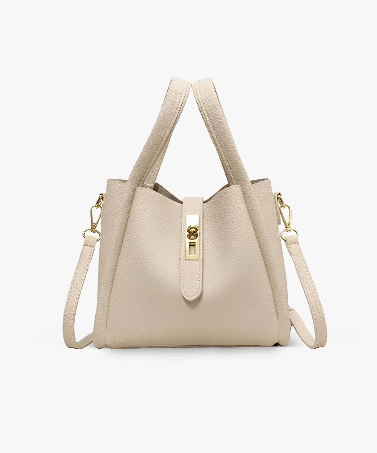 Women's Structured Handbag with Top Handles and Gold-Tone Hardware - Sofia Maris