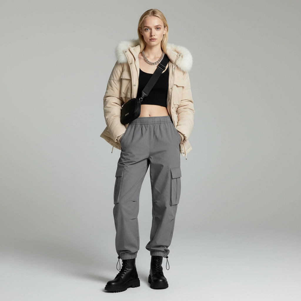 Puffer Jacket – Hooded Design – Casual Winter Style for Women