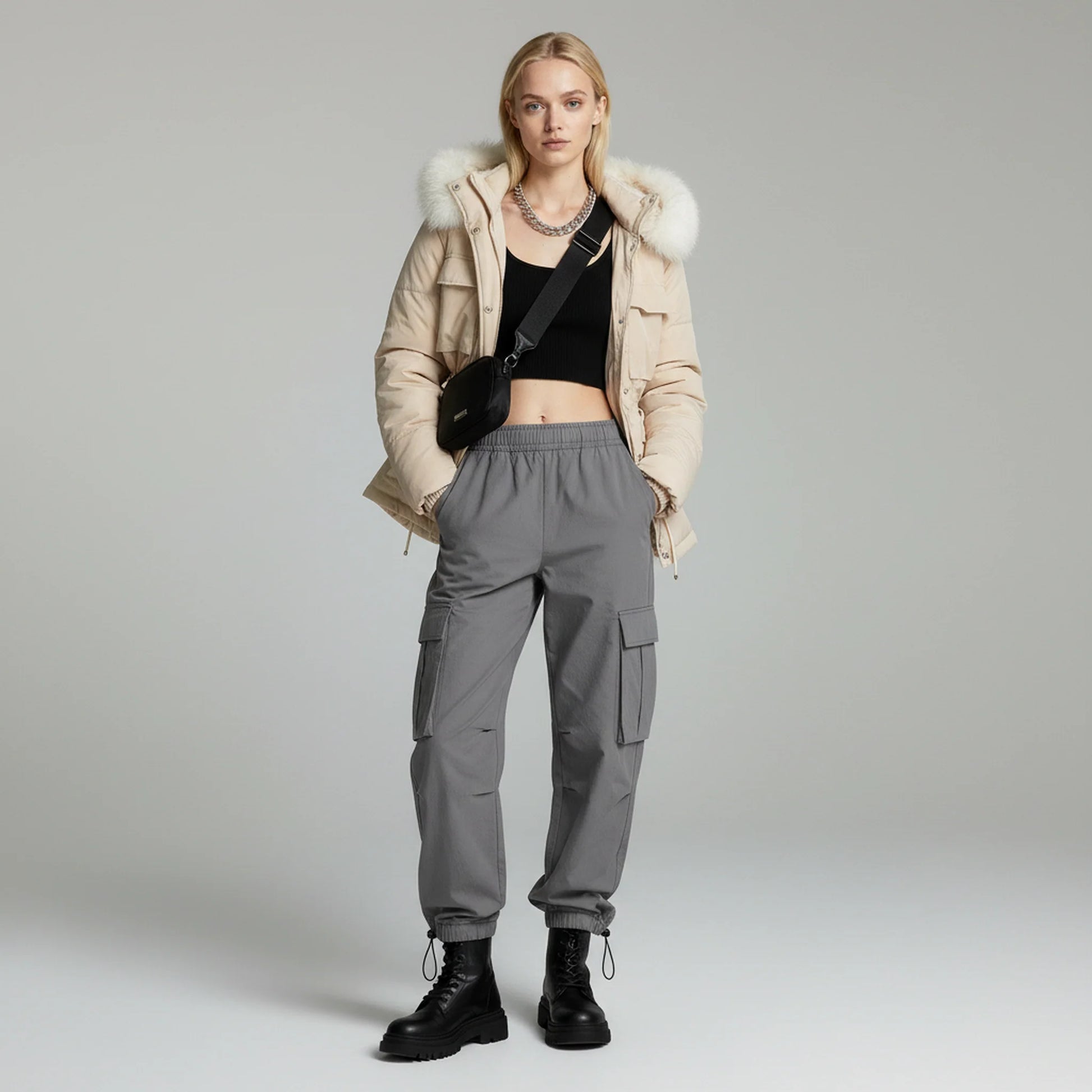 Puffer Jacket – Hooded Design – Casual Winter Style for Women