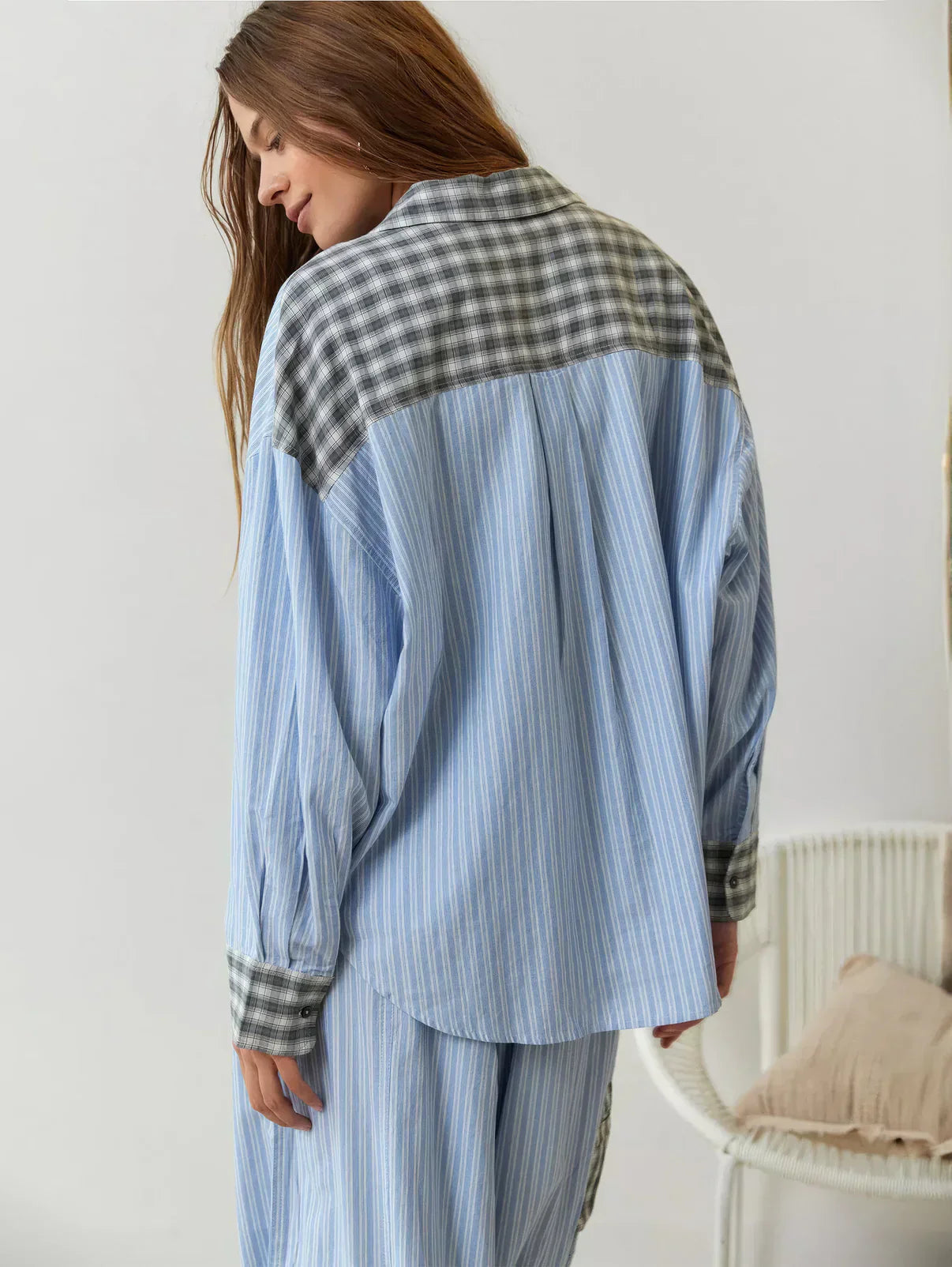 Women's 2-Piece Pyjama Set with Long Sleeve Button Shirt and Trousers - Sofia Maris