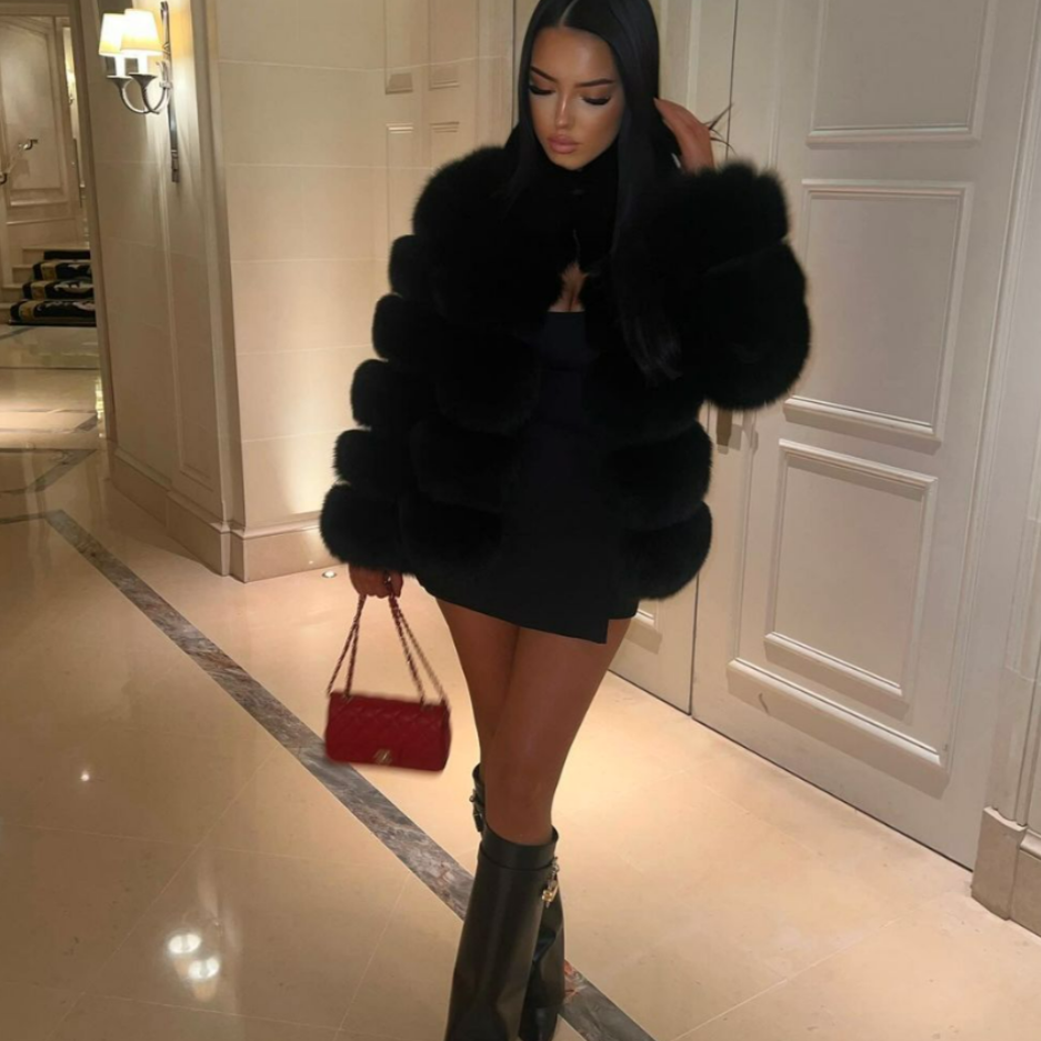 Women’s Faux Fur Jacket – Short Plush Winter Coat - Sofia Maris