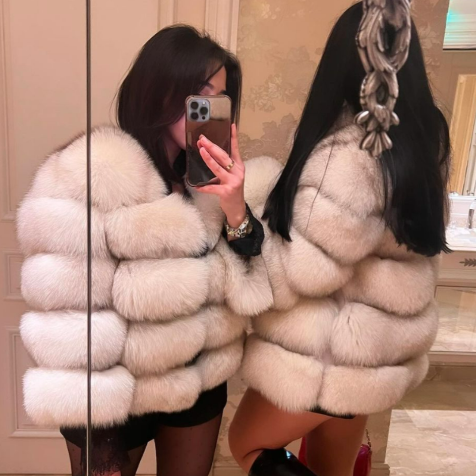 Women’s Faux Fur Jacket – Short Plush Winter Coat - Sofia Maris