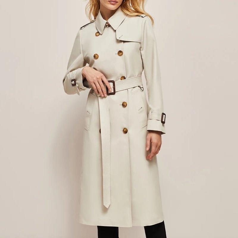 Isla Relaxed Fit Trench Coat | Button Front Belted Coat