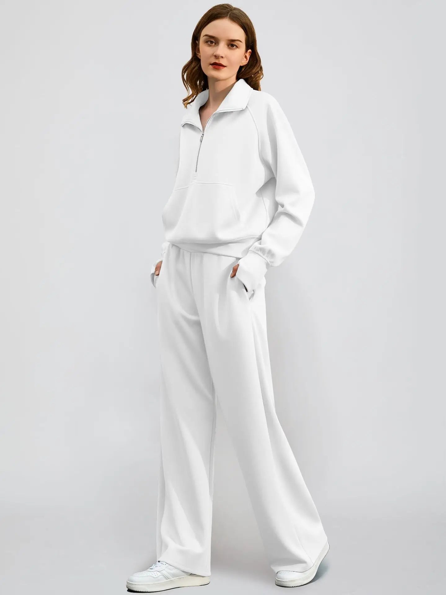 Casual Two Piece Set Half Zip