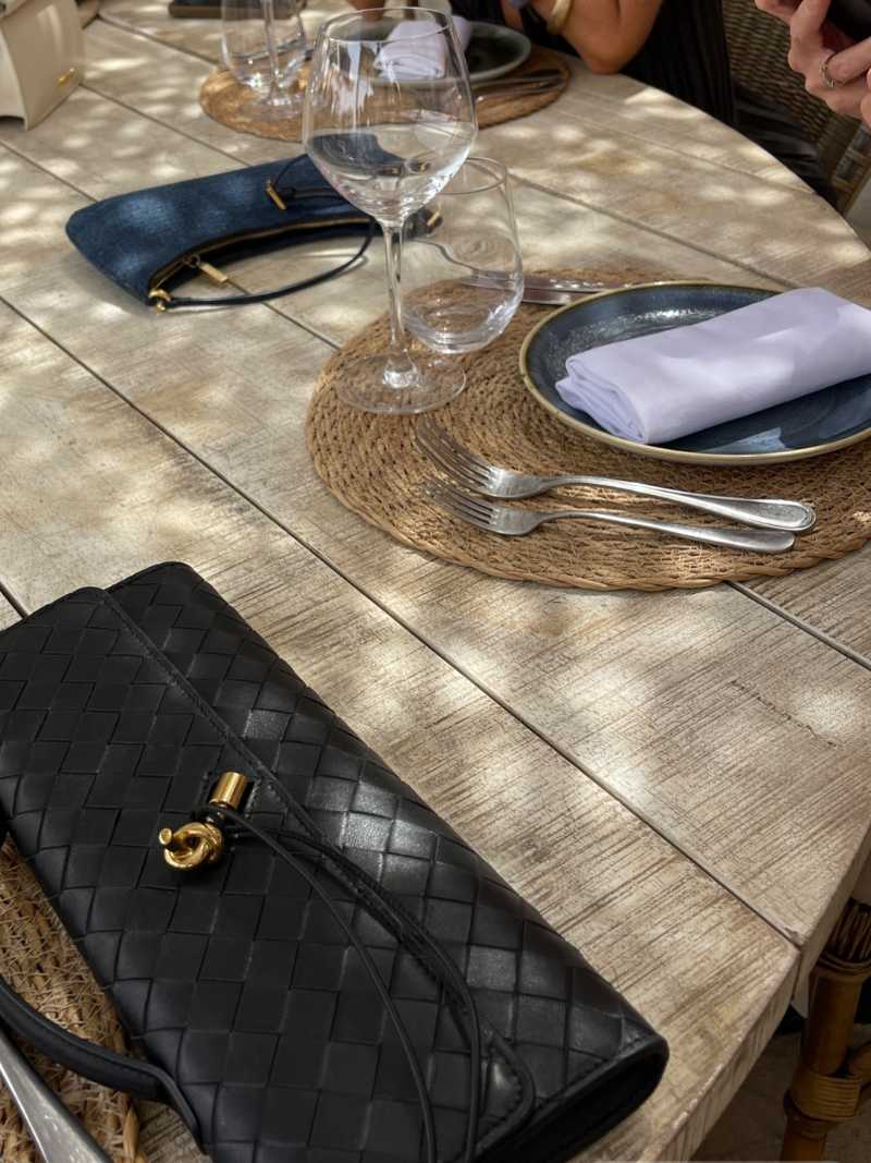 Women's Woven Shoulder Handbag with Top Handle and Flap Closure - Sofia Maris