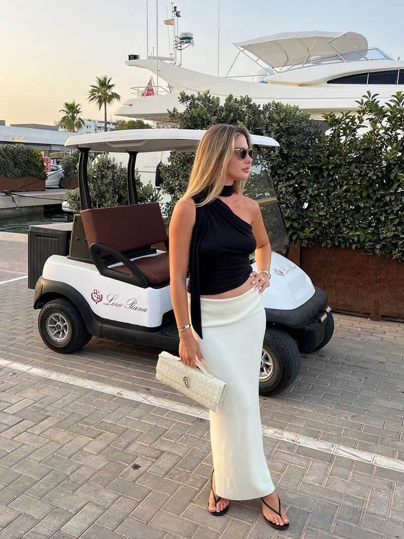 Women's Woven Shoulder Handbag with Top Handle and Flap Closure - Sofia Maris