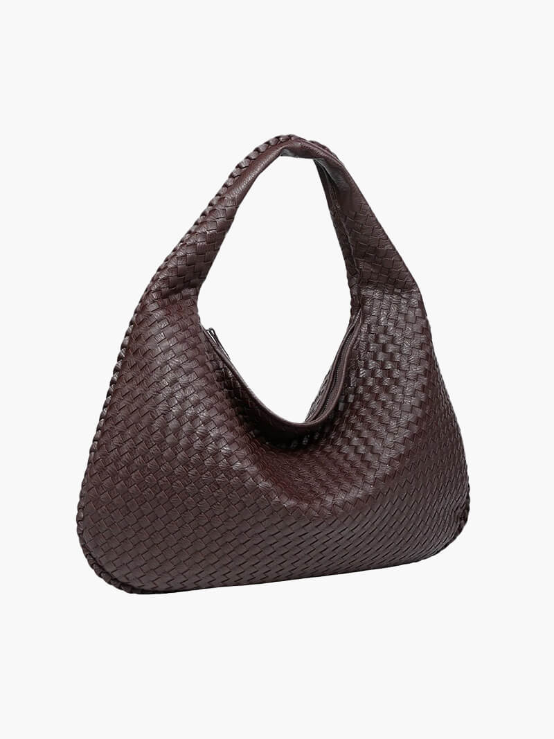 Women's Large Woven Shoulder Bag with Soft Slouchy Design - Sofia Maris