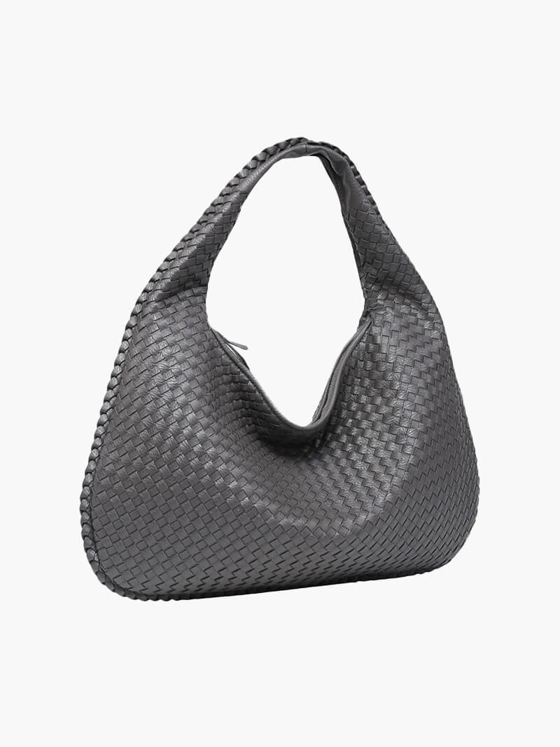 Women's Large Woven Shoulder Bag with Soft Slouchy Design - Sofia Maris