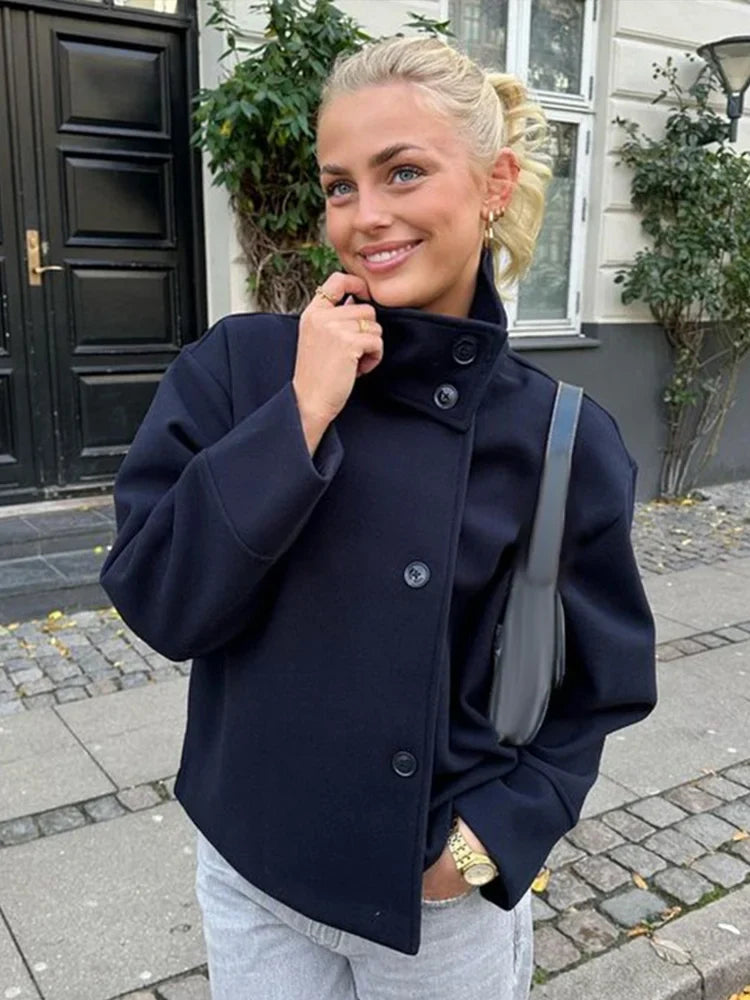 Sofia Maris Stand Collar Women's Pea Coat