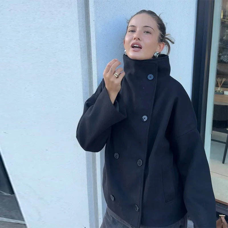 Sofia Maris Stand Collar Women's Pea Coat