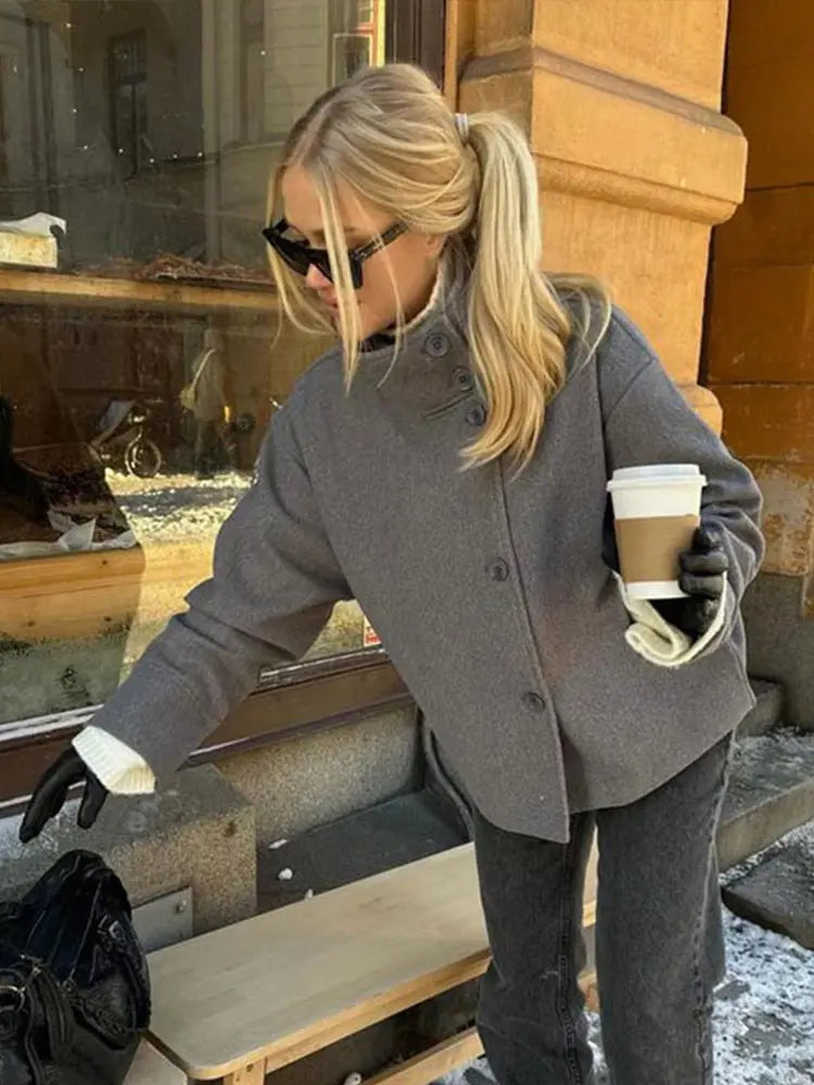 Sofia Maris Stand Collar Women's Pea Coat