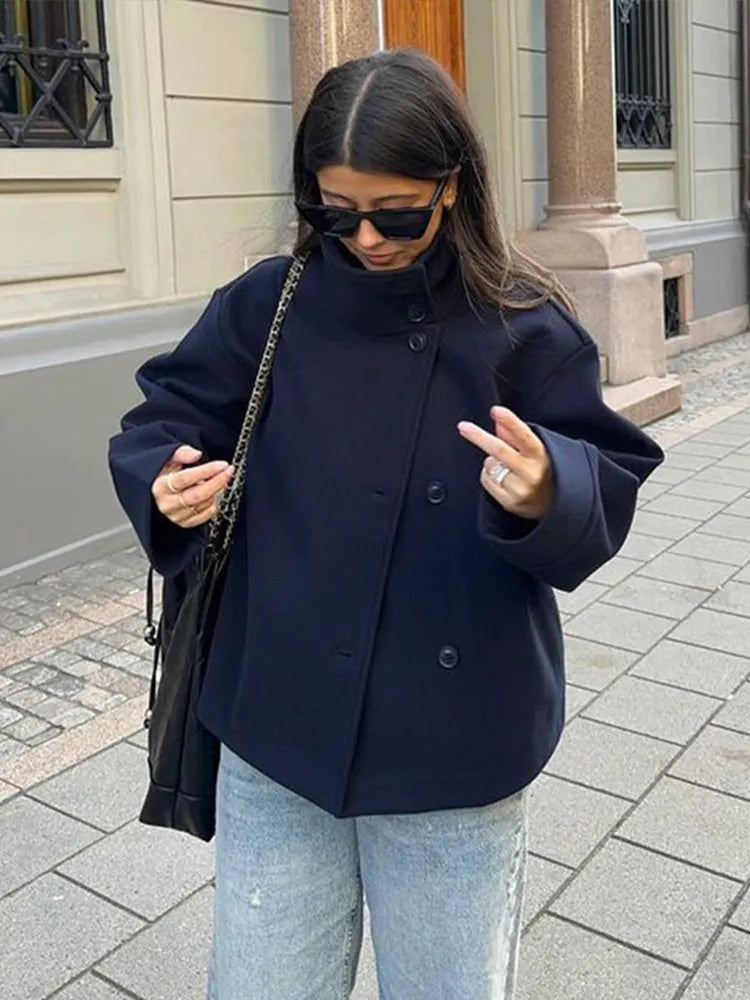 Sofia Maris Stand Collar Women's Pea Coat