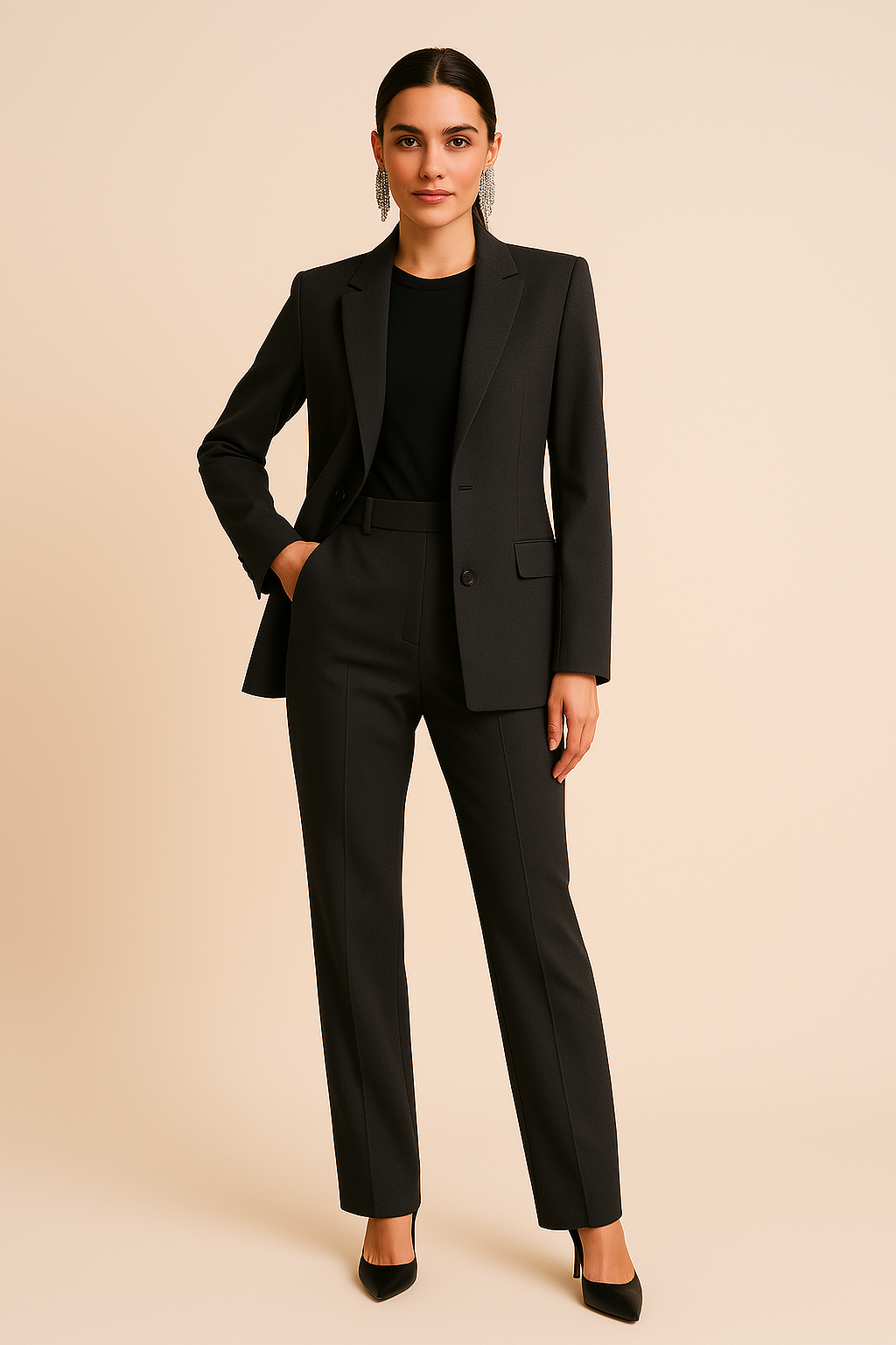 Tailored Summer Suit Set – Blazer & Pleated Trousers for Women - Sofia Maris
