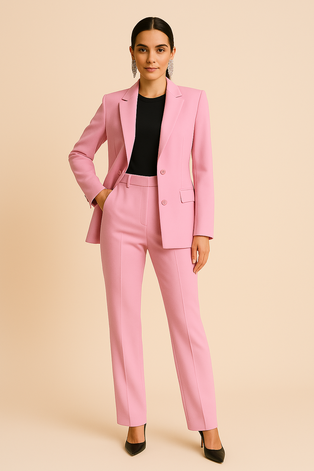 Tailored Summer Suit Set – Blazer & Pleated Trousers for Women - Sofia Maris