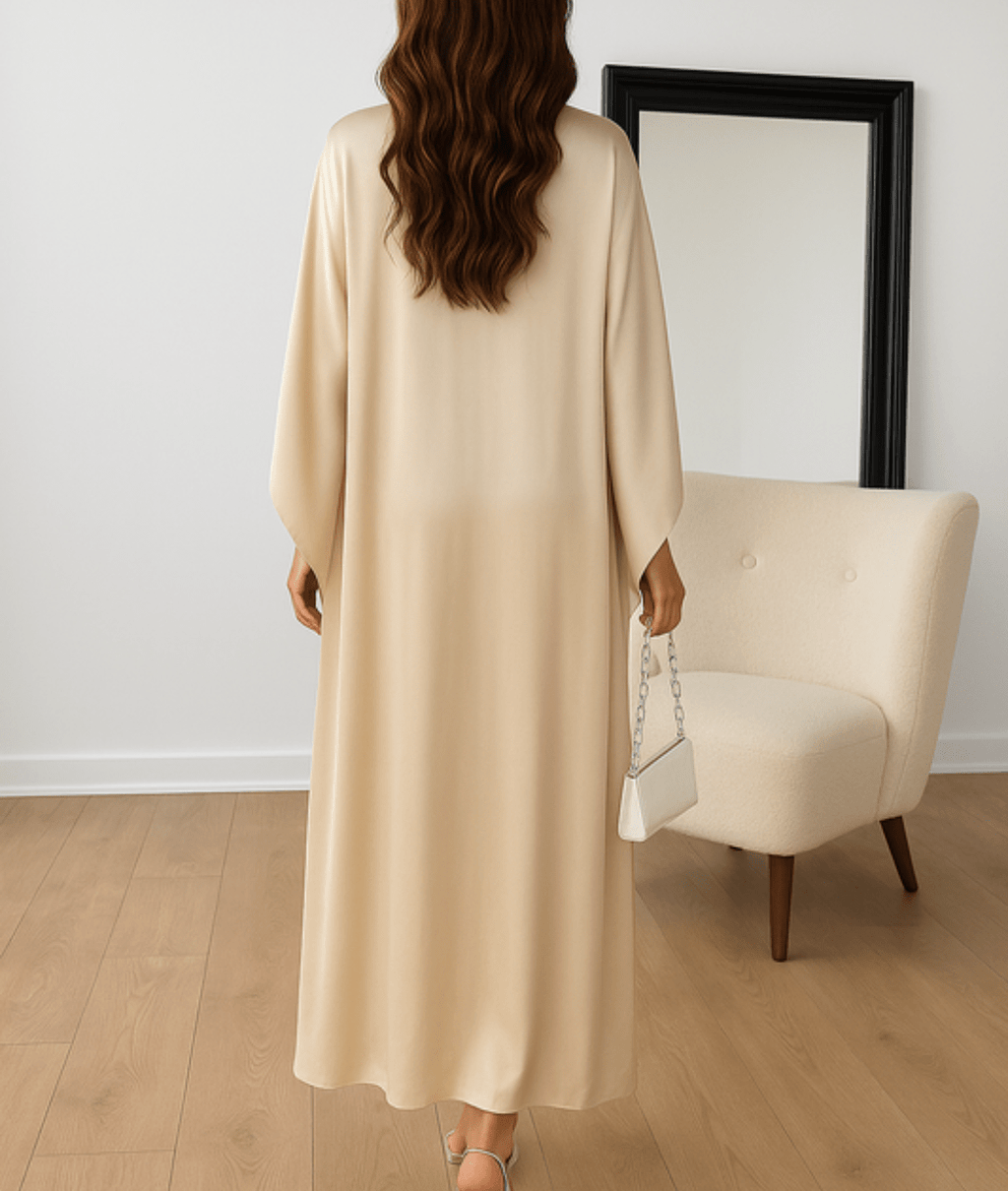 Tayma – Draped Sleeve Abaya Maxi Dress