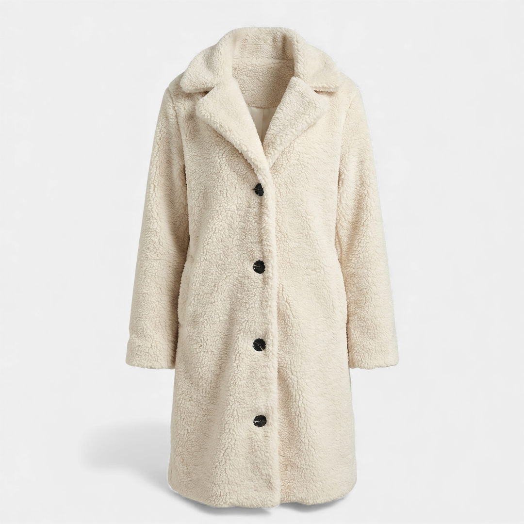 Sofia Maris Teddy Coat Longline Button-Up for Women