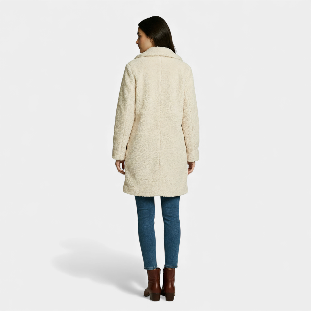 Sofia Maris Teddy Coat Longline Button-Up for Women