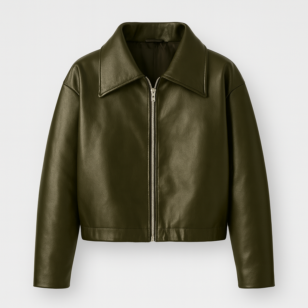 Sofia Maris Faux Leather Bomber Jacket