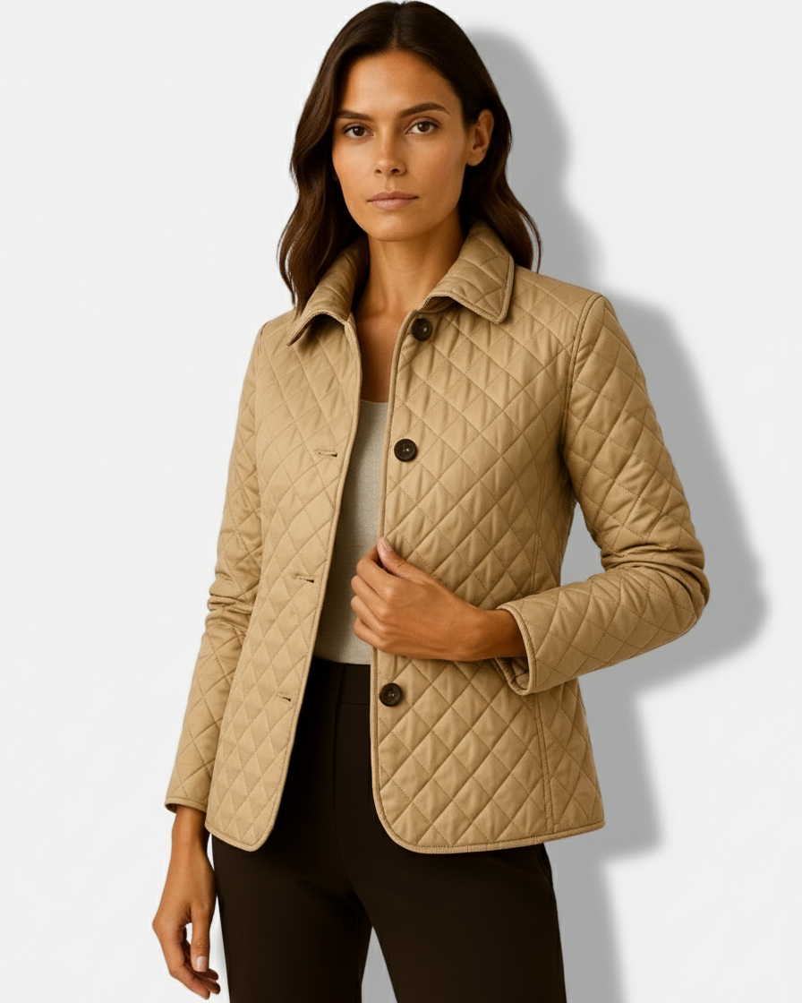 Women’s Puffer Lightweight Quilted Jacket – Timeless Button-Up Style - Sofia Maris
