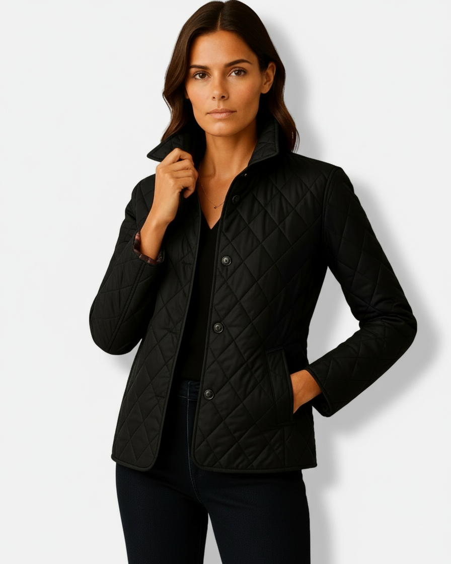 Women’s Puffer Lightweight Quilted Jacket – Timeless Button-Up Style - Sofia Maris