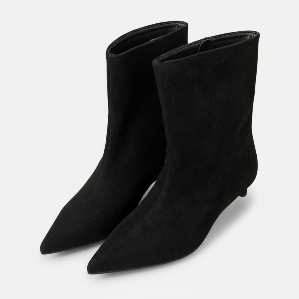 Sofia Maris Women’s Pointed-Toe Suede Ankle Boots – Chic Low Heel Style - Sofia Maris