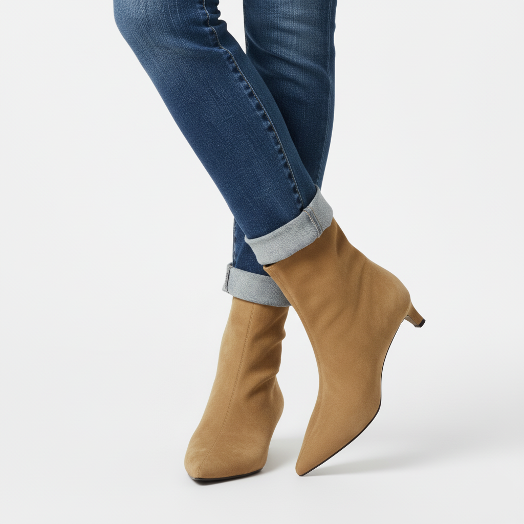 Sofia Maris Women’s Pointed-Toe Suede Ankle Boots – Chic Low Heel Style - Sofia Maris