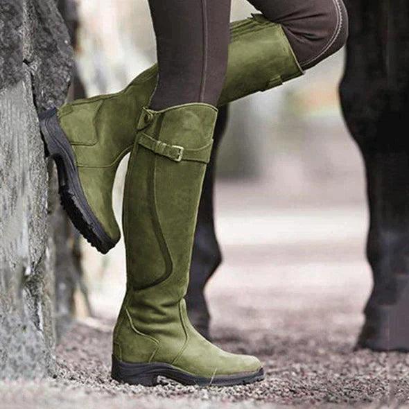 Sofia Maris Waterproof Leather Winter Riding Boots for Women