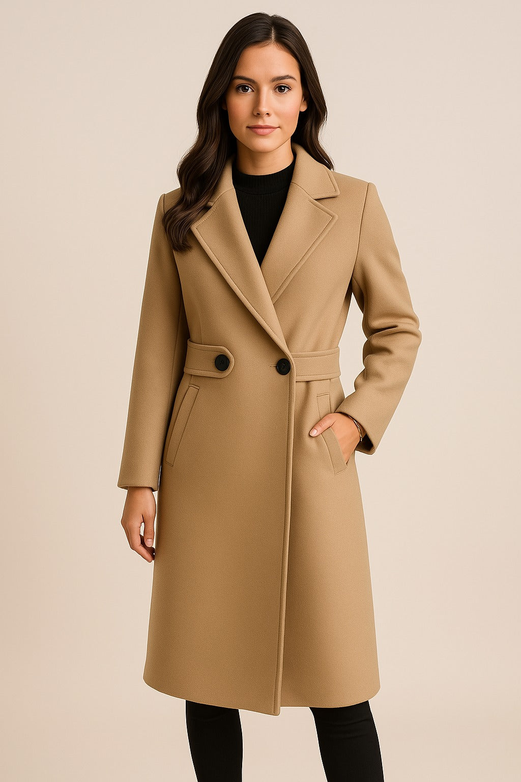 Elise | Winter Wool Coat with Belt - Sofia Maris