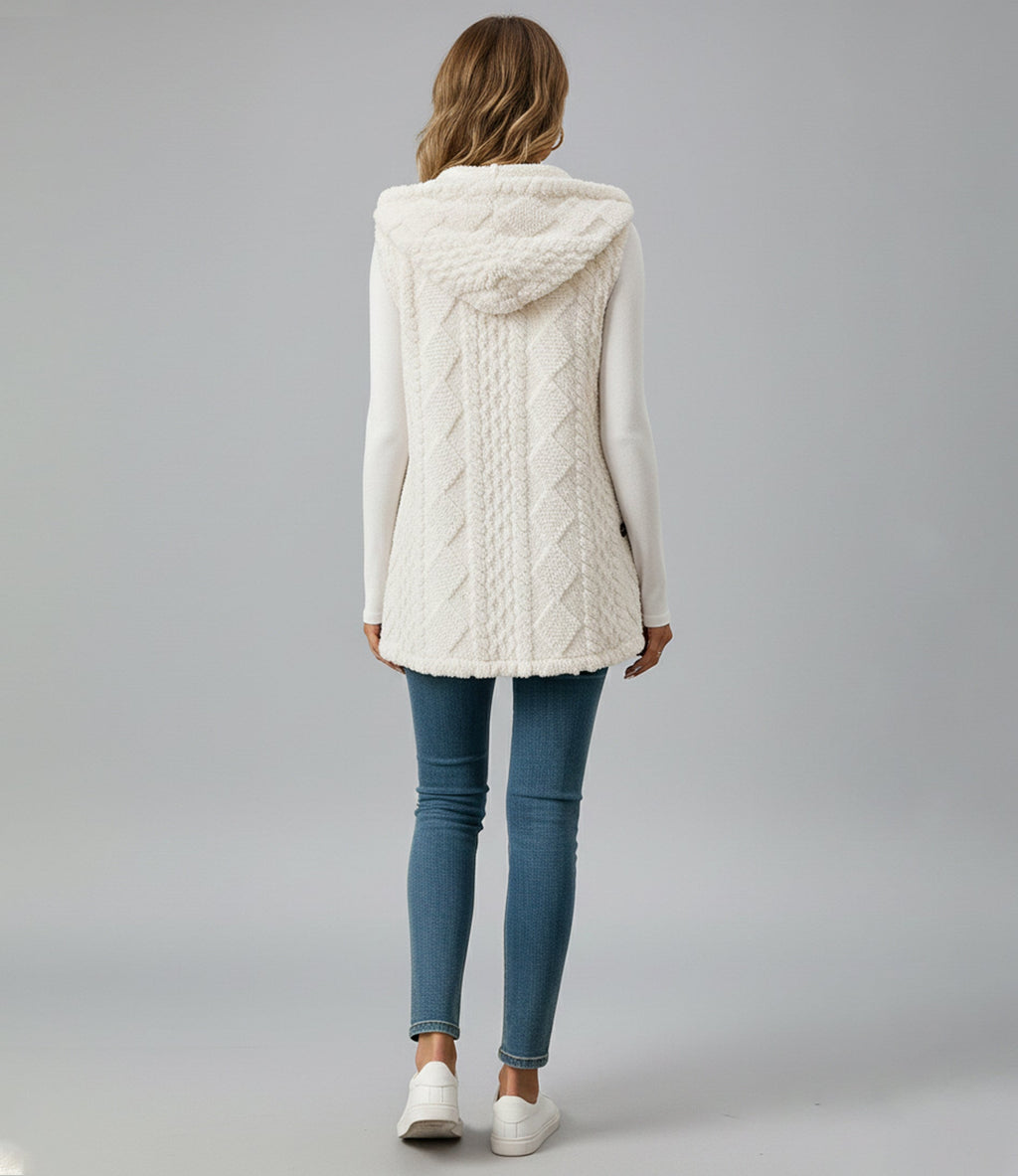 Sofia Maris Women’s Hooded Vest Coat – Elegant All-Season Layering - Sofia Maris