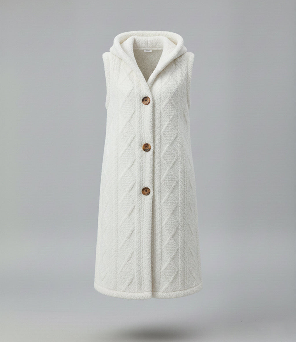 Sofia Maris Women’s Hooded Vest Coat – Elegant All-Season Layering - Sofia Maris
