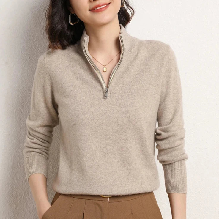 Women's Cashmere Half-Zip Pullover - Sofia Maris