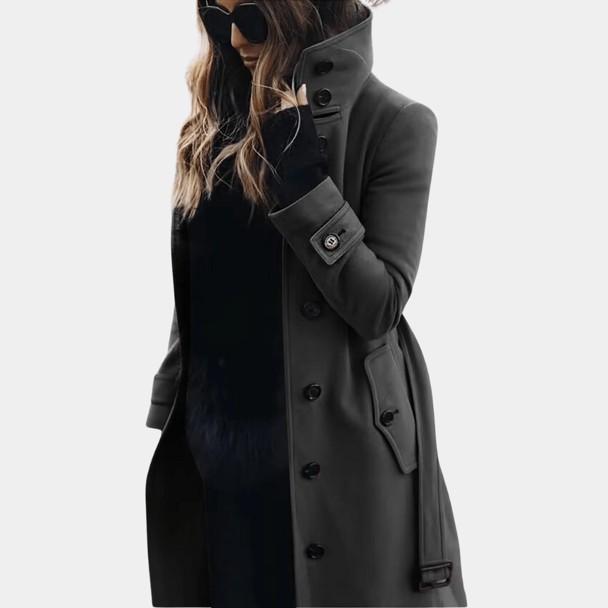 Sofia Maris Women's Elegant Warm Trench Coat