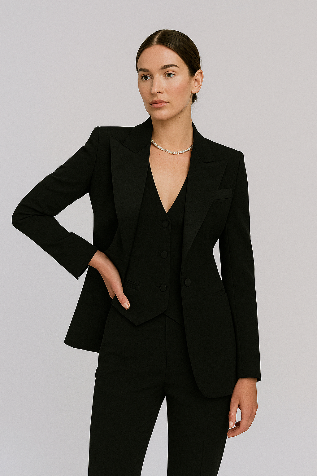 Women’s 3-Piece Suit Set – Tailored Blazer, Vest, and Slim-Fit Trousers – Elegant All-Season Outfit - Sofia Maris