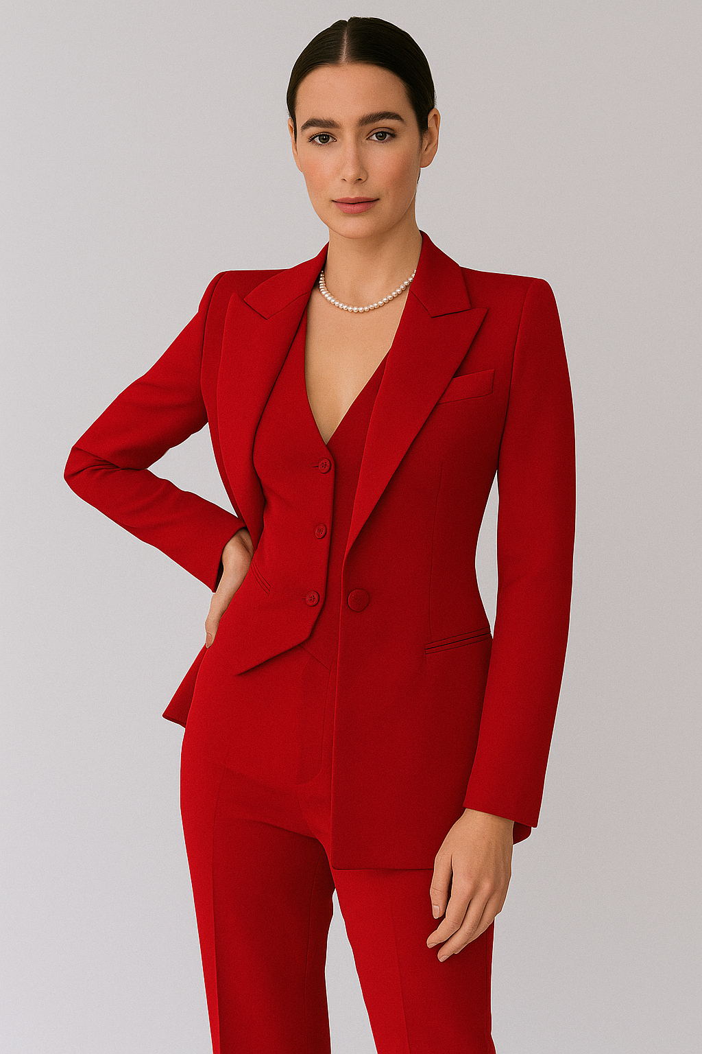 Women’s 3-Piece Suit Set – Tailored Blazer, Vest, and Slim-Fit Trousers – Elegant All-Season Outfit - Sofia Maris
