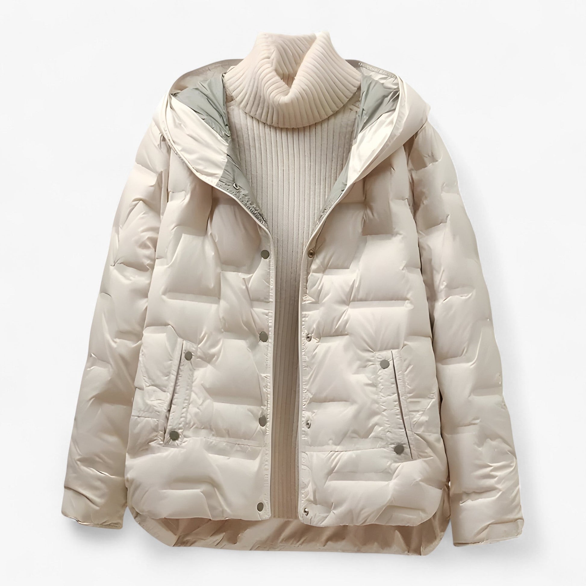 Women’s Hooded Insulated Jacket – Relaxed Winter Silhouette with Quilted Design for Everyday Wear