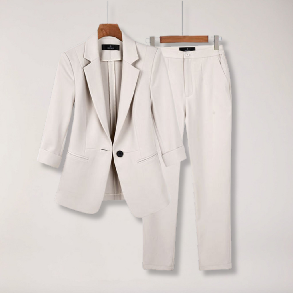 Women’s Tailored Blazer and Trousers – Two-Piece Suit Set for Work and Formal Events - Sofia Maris