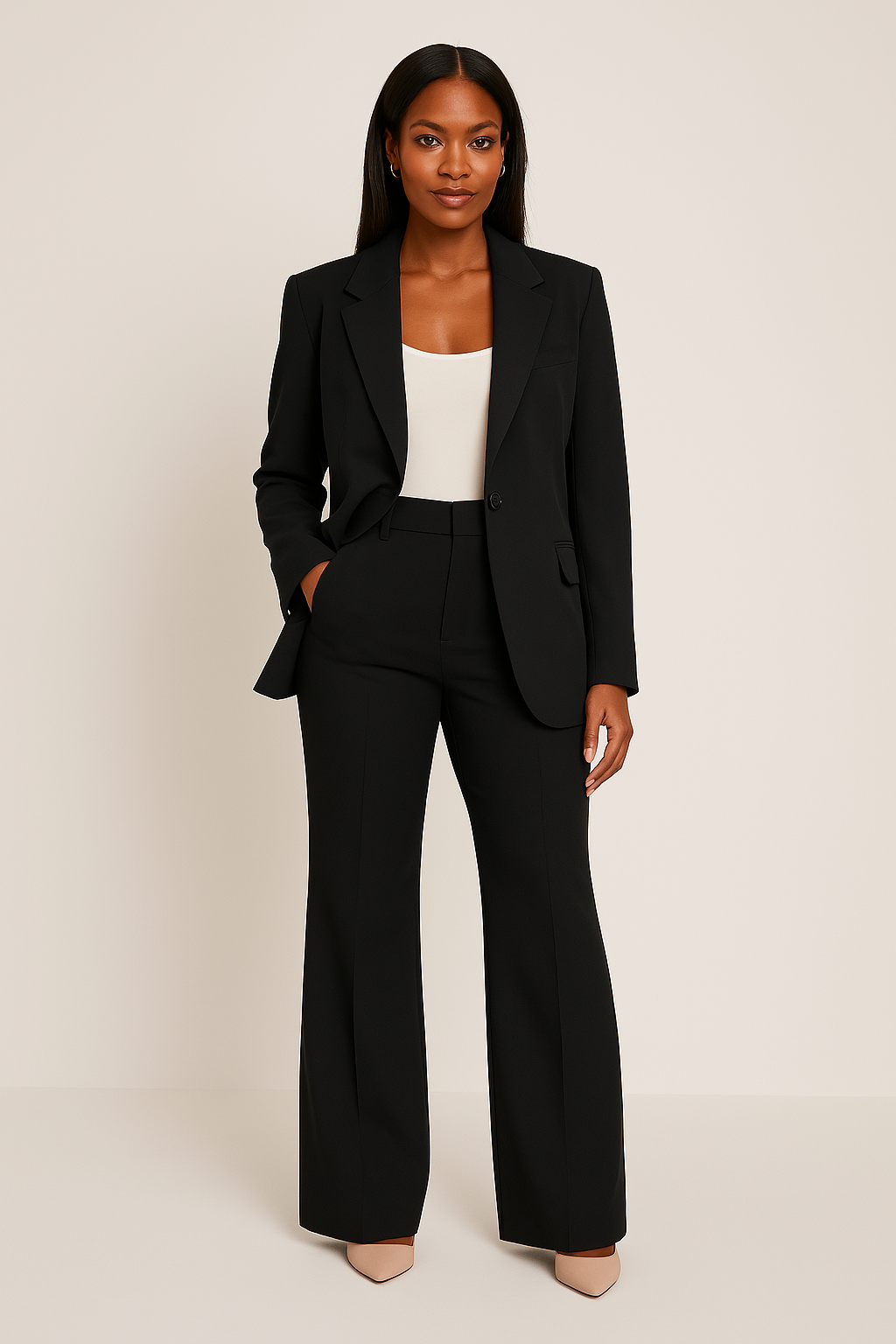 Women's Tailored Fit Pants Suit - Blazer and Pants - Sofia Maris