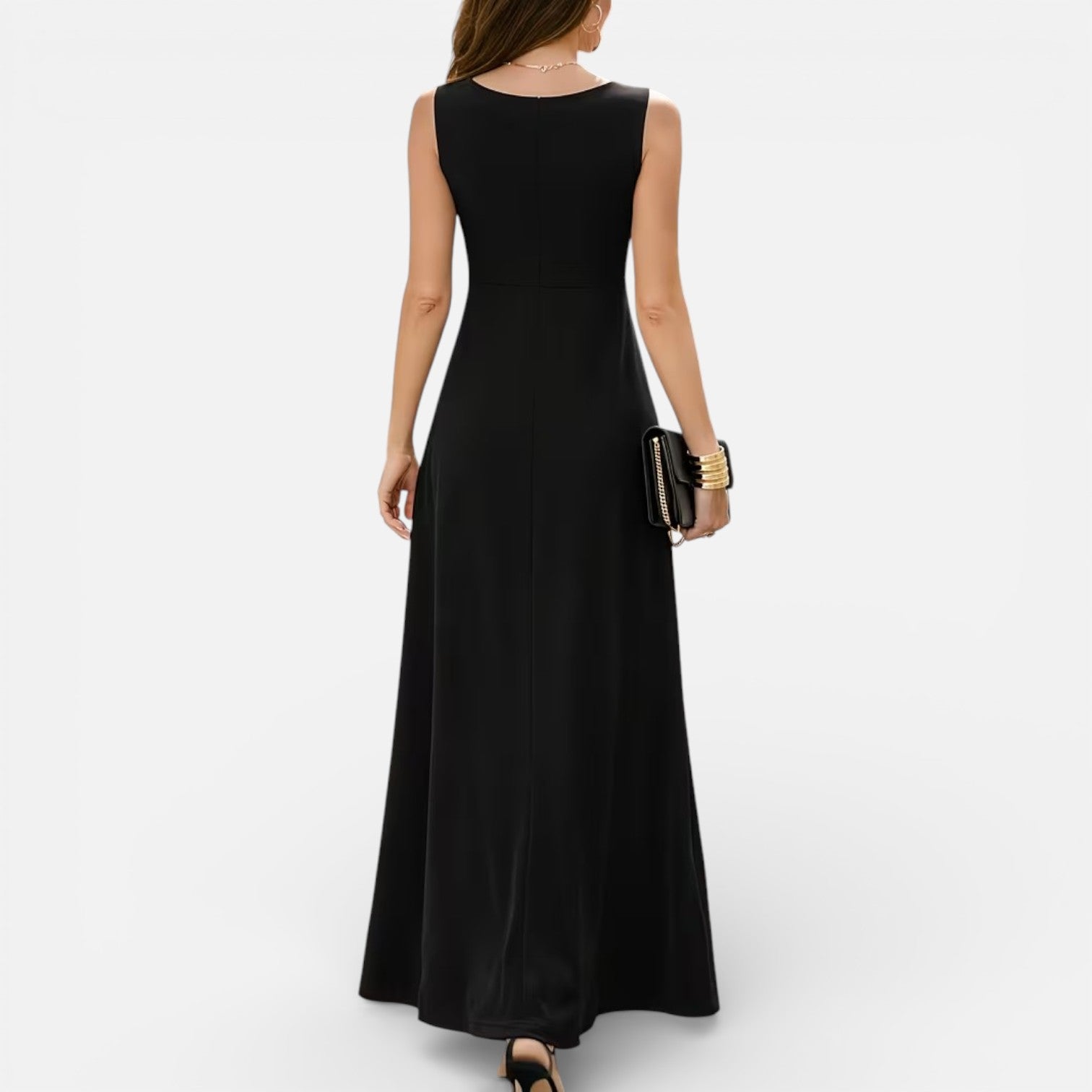 Women’s Maxi Dress Stretch Fabric Classic Sleeveless Long Fit