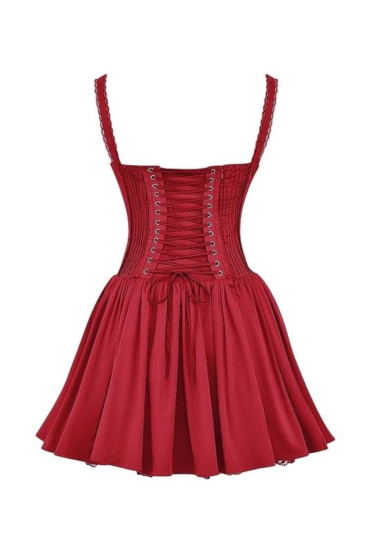 Lace Corset Mini Dress Women