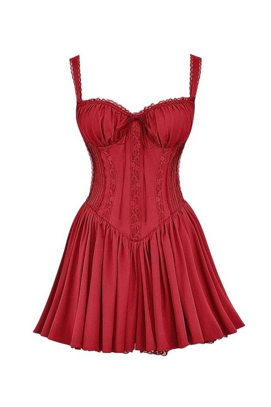 Lace Corset Mini Dress Women
