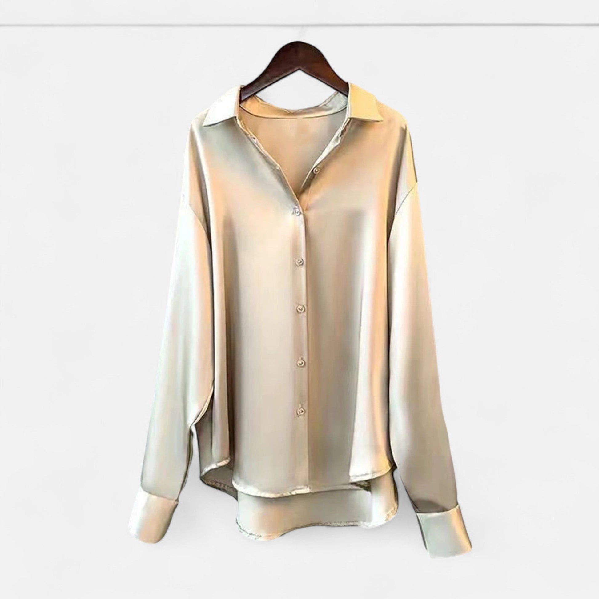 Women’s Silk Satin Blouse – Autumn Poise Edition - Sofia Maris