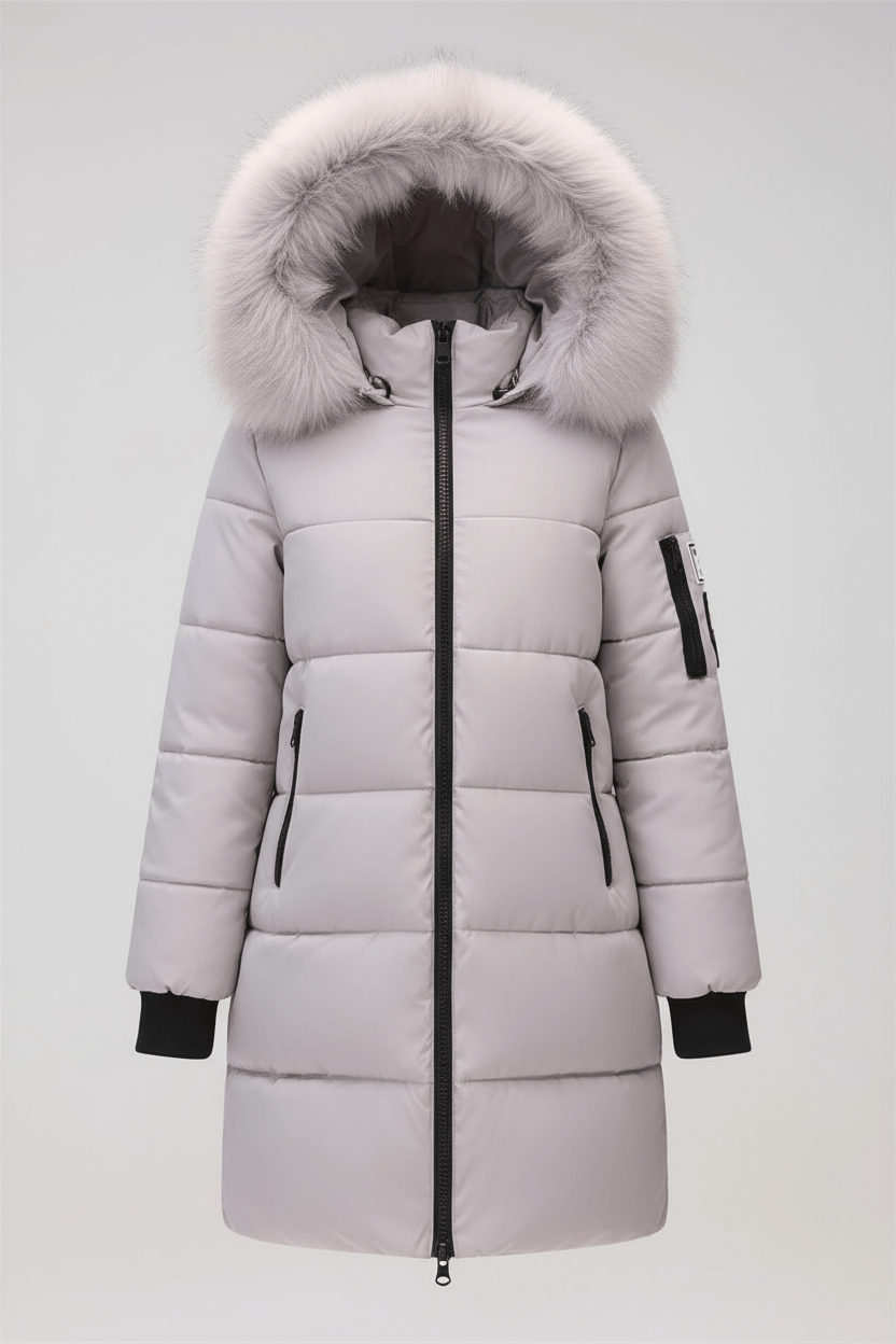 Alannah – Women’s Quilted Insulated Parka Jacket with Fur Collar - Sofia Maris